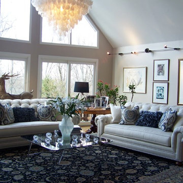 Bright and Elegant Open Plan Two-Story Living Room
