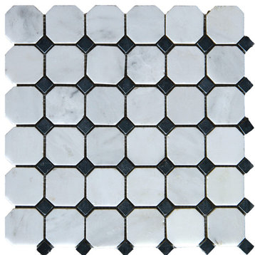 MSI SMOT-ARA-2OCT Greecian White - 2" x 2" Dot-Mounted Mosaic - White