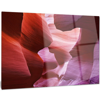 "Play of Light in Antelope Canyon" Landscape Photo Metal Art, 28"x12"