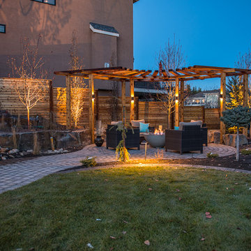 Landscaping Project - Natural Rock Retaining Wall - Calgary