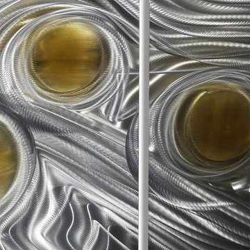 Metallic Vision Première - Gold & Silver Contemporary Metal Wall Art