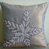 Purple 3D Sequins Starfish 14"x14" Silk Pillows Cover, Starfish Sparkle