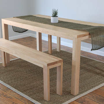 Maple Parsons Table + Benches