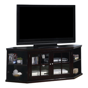 Bowery Hill 2 Door 62 Corner Tv Stand In Espresso Traditional