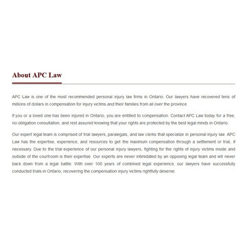 Brantford Injury Lawyer - APC Personal Injury Lawyer (800) 317-6205