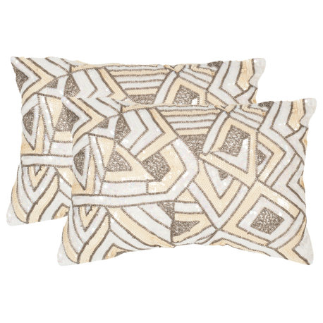 Safavieh Ricci Pillows, Set of 2, Pale Yellow