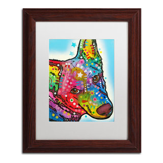 Dean Russo 'Aussie Sheep Dog' Framed Art, 11x14, Wood Frame, White Mat