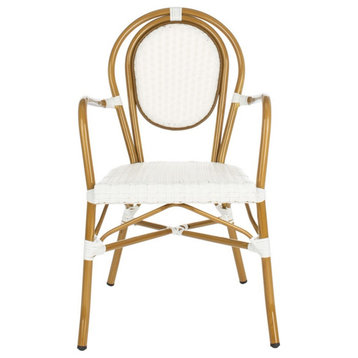 Safavieh Outdoor Rosen French Bistro Arm Chair White