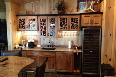 Example of an arts and crafts kitchen design in Other