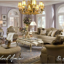 AICO Furniture - Lavelle Living Room Set (Blanc) - 54-04-LR-SET - Fabric
