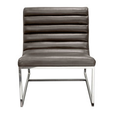 Bardot Lounge Chair With Stainless Steel Frame, Elephant Gray