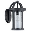ANGELO, Transitional 1 Light Textured Black Outdoor Wall Sconce, 14" Height