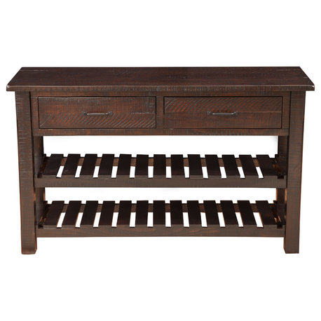 Martin Svensson Barn Door Solid Wood Sofa Console Table Espresso