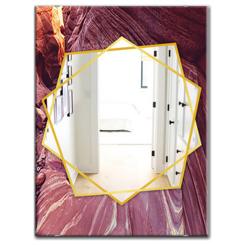 Designart Staircase National Park Canyon Sandstone Frameless Wall Mirror, 24x32