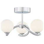 Quoizel - Quoizel Essence Semi-Flush Mount, Polished Chrome - Essence boasts a blend of contemporary and transitional design elements. Polished Chrome and spherical Opal Etched glass shades will refresh and rejuvenate any home decor. Essence is available in a semi-flush mount light or a variety of bath vanity lights.