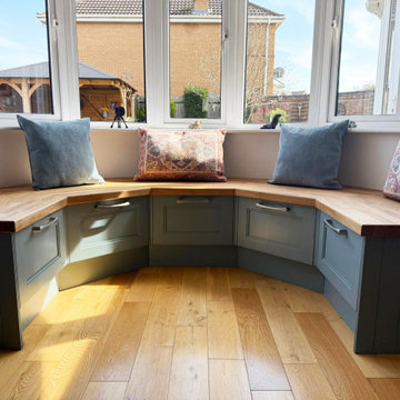 Blue-Green Shaker Kitchen in Thrapston