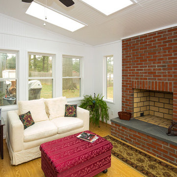 Addition Sunroom with Fireplace