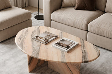 Example of a minimalist living room design in Los Angeles