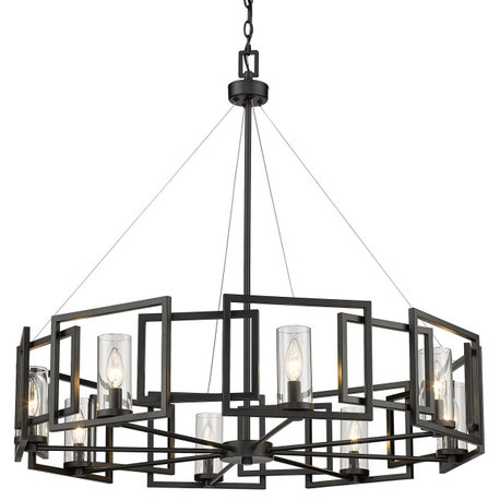 Marco 8-Light Chandelier, Gunmetal Bronze, Matte Black, Matte Black