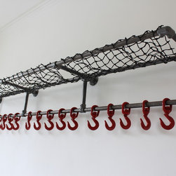 Lewis Industrial Dark Steel Pipe Luggage and Coat Rack - Coat Stands & Umbrella Stands