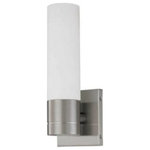 Nuvo Lighting - Nuvo Lighting 60/2934 Link - One Light Tube Wall Sconce - Link One Light Tube Wall Sconce Brushed Nickel White Shade *UL Approved: YES *Energy Star Qualified: n/a  *ADA Certified: n/a  *Number of Lights: Lamp: 1-*Wattage:60w Halogen bulb(s) *Bulb Included:No *Bulb Type:Halogen *Finish Type:Brushed Nickel