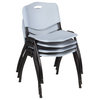 Kee 42 Round Breakroom Table- Grey/ Chrome & 4 'M' Stack Chairs- Grey
