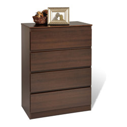 Prepac Avanti Four Drawer Chest in Espresso - Dressers