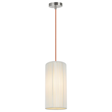 61092-3, Adjustable 1-Light Hanging Mini Pendant Ceiling Light, Satin Nickel