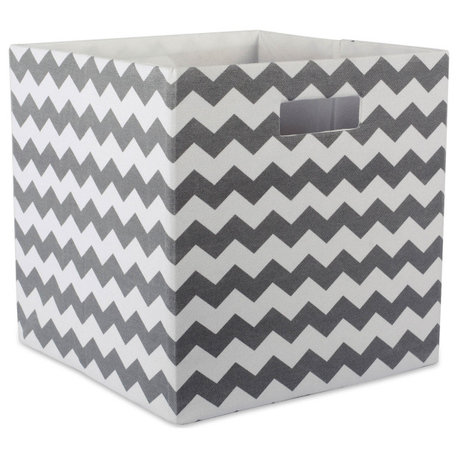 Polyester Cube Chevron Gray Square 13"x13"x13"