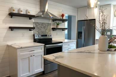 Arts and crafts kitchen photo in Charlotte