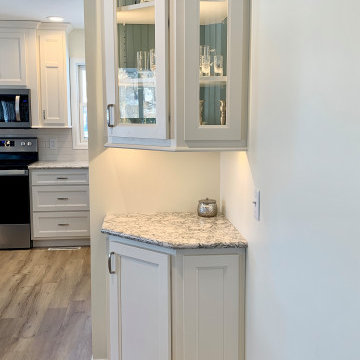 Lake House Kitchen With Ivory and Capri Blue Accents