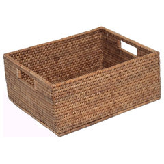 Rattan Kobo Decorative Storage Trunk with Lid, Natural