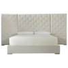 Universal Furniture Brando 147" Tufted Queen Panel Bed in Quartz