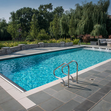 Highland Park,IL Swimming Pool, Separate Elevated Hot Tub, Sunshelf w/ Bubblers