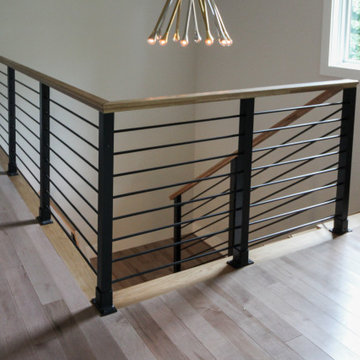 Project #71 | Modern Hickory Staircase with Horizontal Balustrade