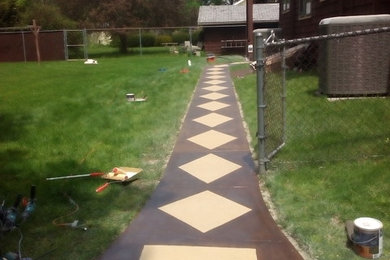 Colored and textured footpath