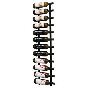 W Series Wine Rack 4 Wall Mounted Metal Bottle Storage, Matte Black, 12 Bottles