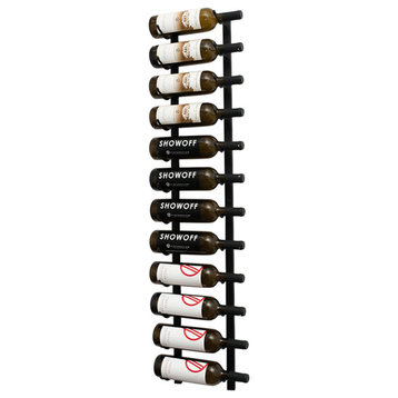 VintageView 12 Bottle Metal Wine Rack, Satin Black