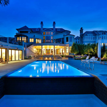 Wilmette, IL Rectilinear Swimming Pool with Separate Hot Tub