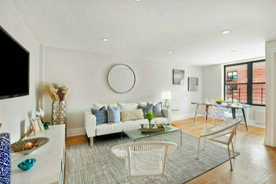 Trendy home design photo in New York