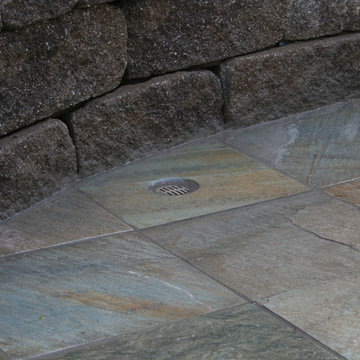 Stone Pavers, Block wall, and Drainage