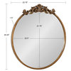 Arendahl Glam Ornate Mirror, Gold, 24" Diameter