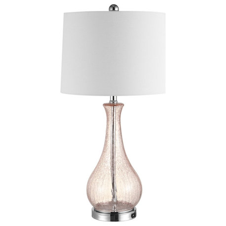 Safavieh Finnley Table Lamp With USB Port Blush