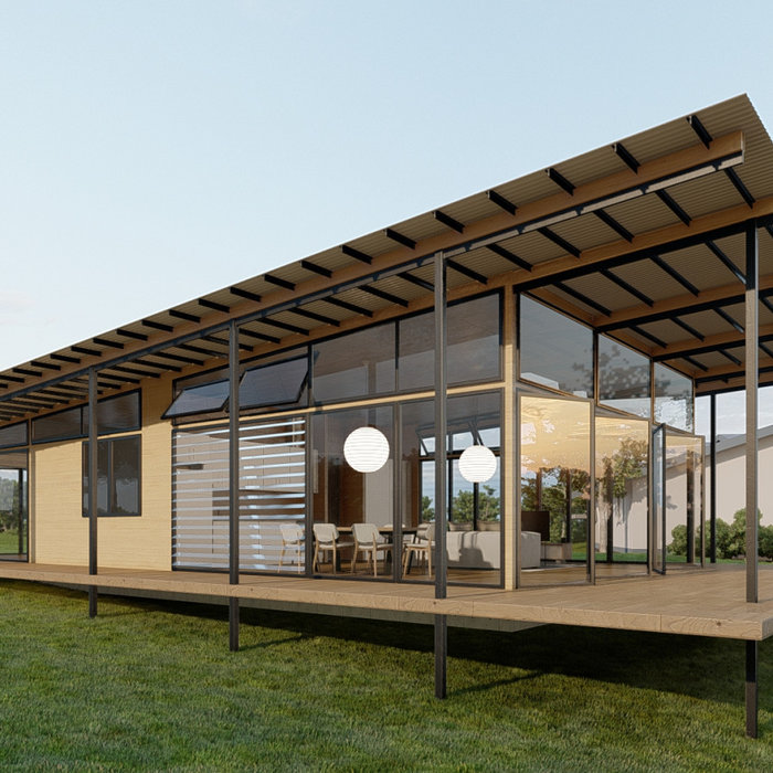 A cabin project as an addition to an existing residence; would maximize the view of the site while still being connected with the main residence