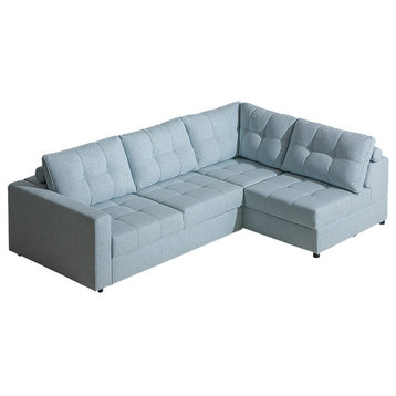 NEMA Sectional Sleeper Sofa ,Blue, Right Corner
