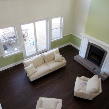 WESTHAMPTON: RED OAK INSTALLED & FINISHED WTH DARK WALNUT STAIN / SATIN OIL POLY