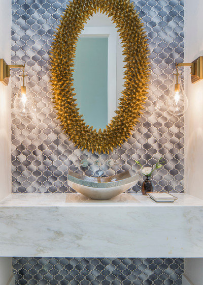 Contemporary Powder Room by Cornerstone Architects