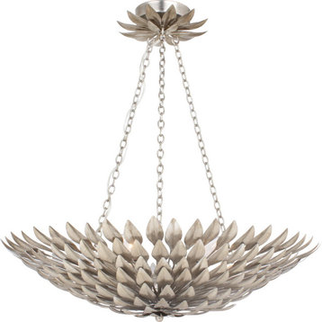 Broche 6-Light 11" Traditional Chandelier in Antique Silver