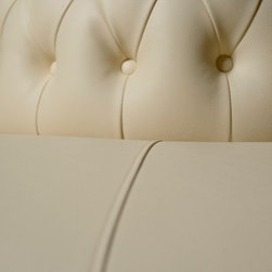 Cream Faux Leather Circle Borne Settee Sofa - Products