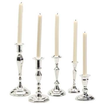 Two's Company 1926 Silver Soiree Candlesticks Holder 5-Piece Set